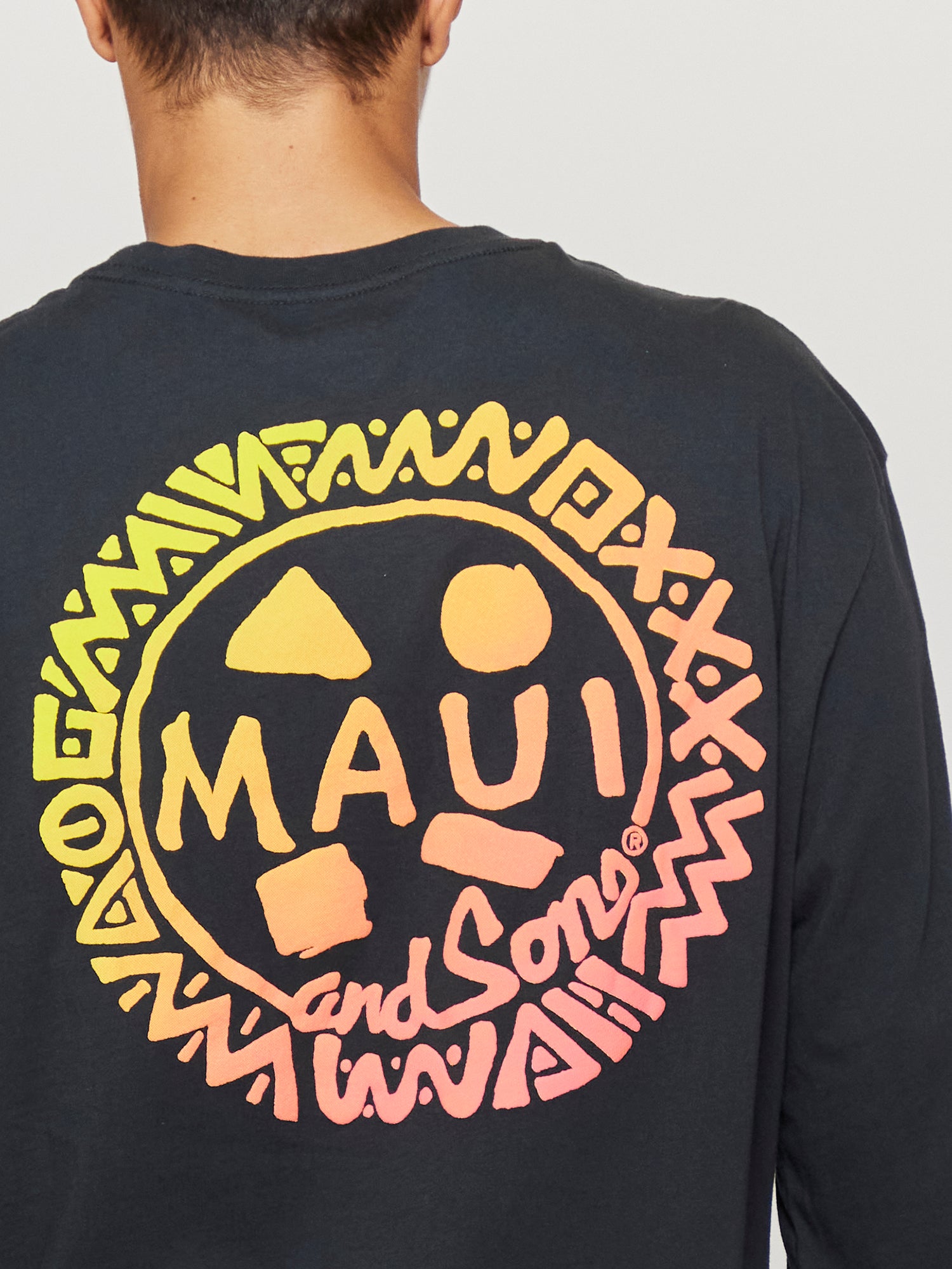 Maui and Sons Island Cookie Long Sleeve maglia nera cotone