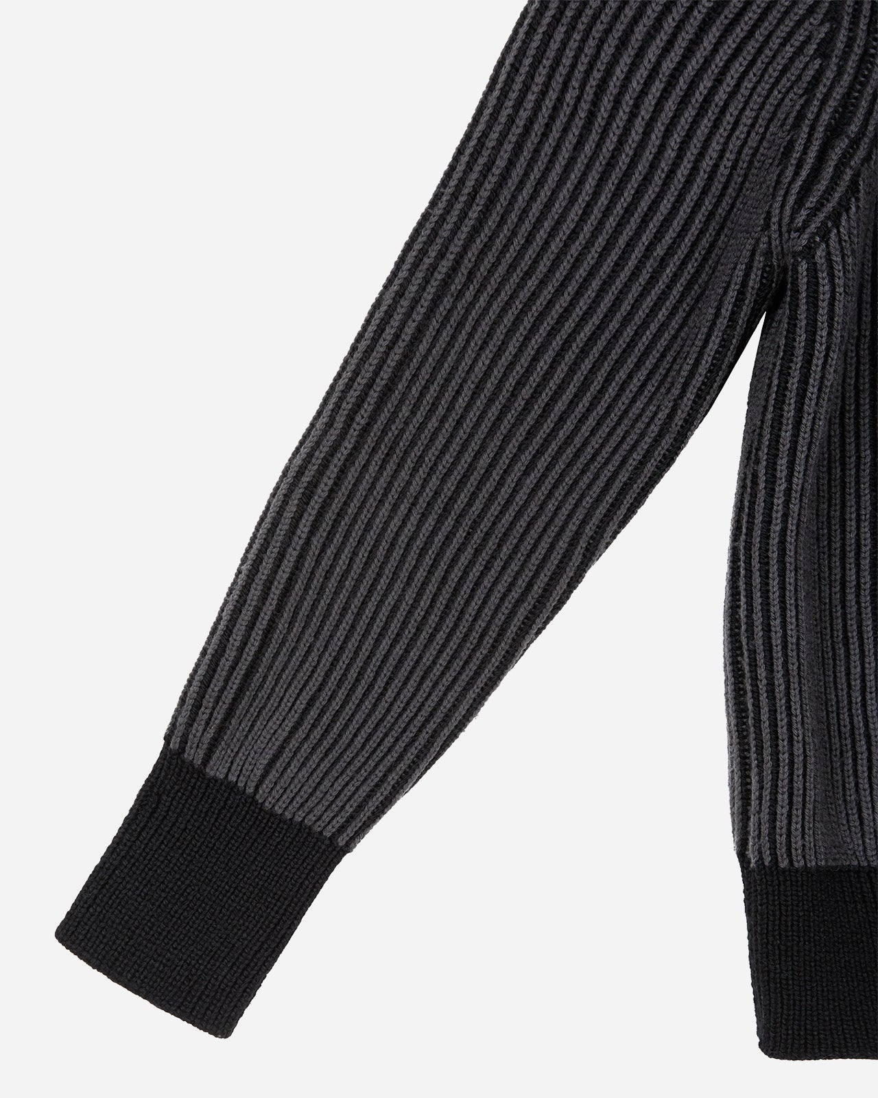 Noskra GreyBlack Maglia zip lana cerniera argento