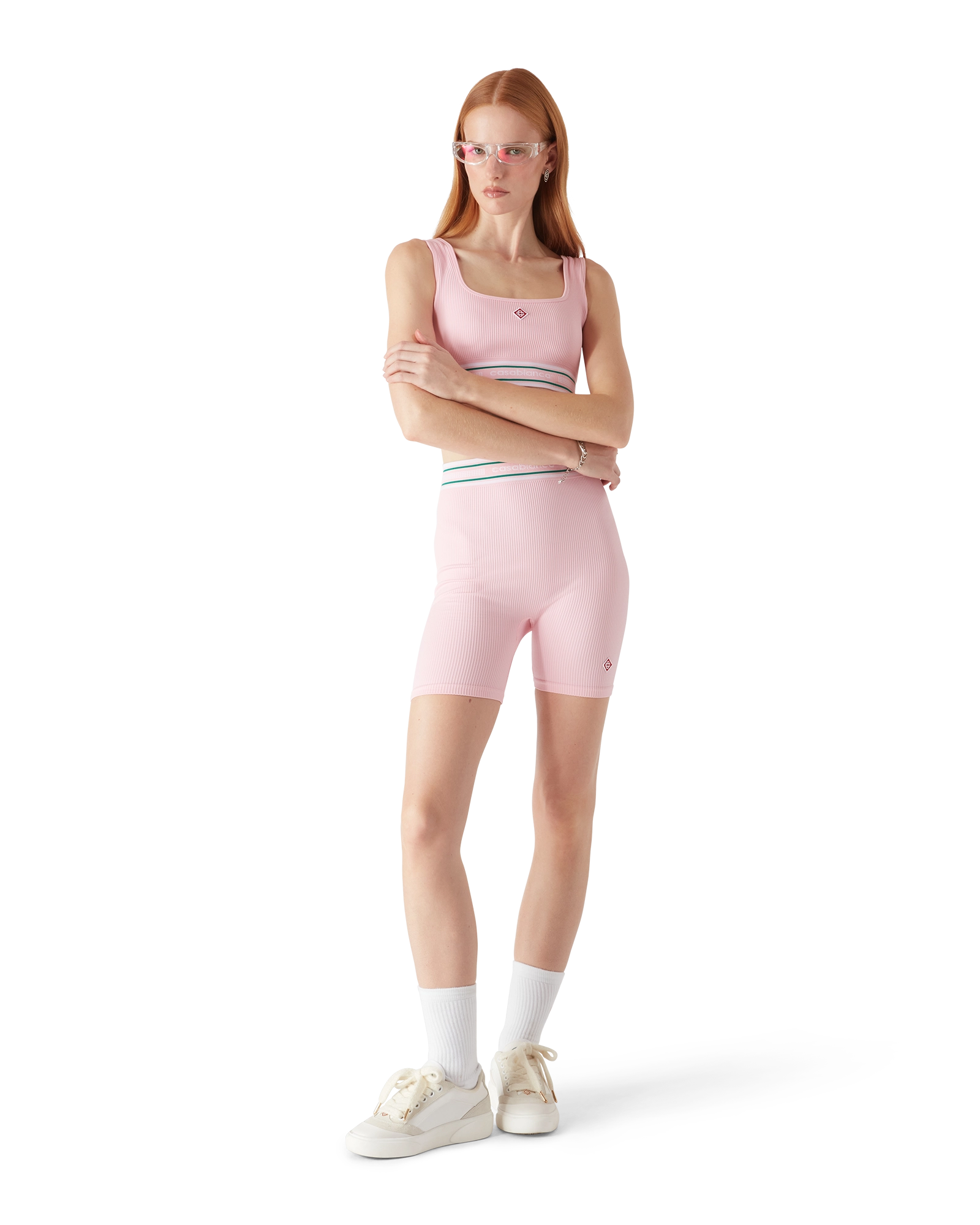 Casablanca Seamless shorts rosa poliammide elasticizzata