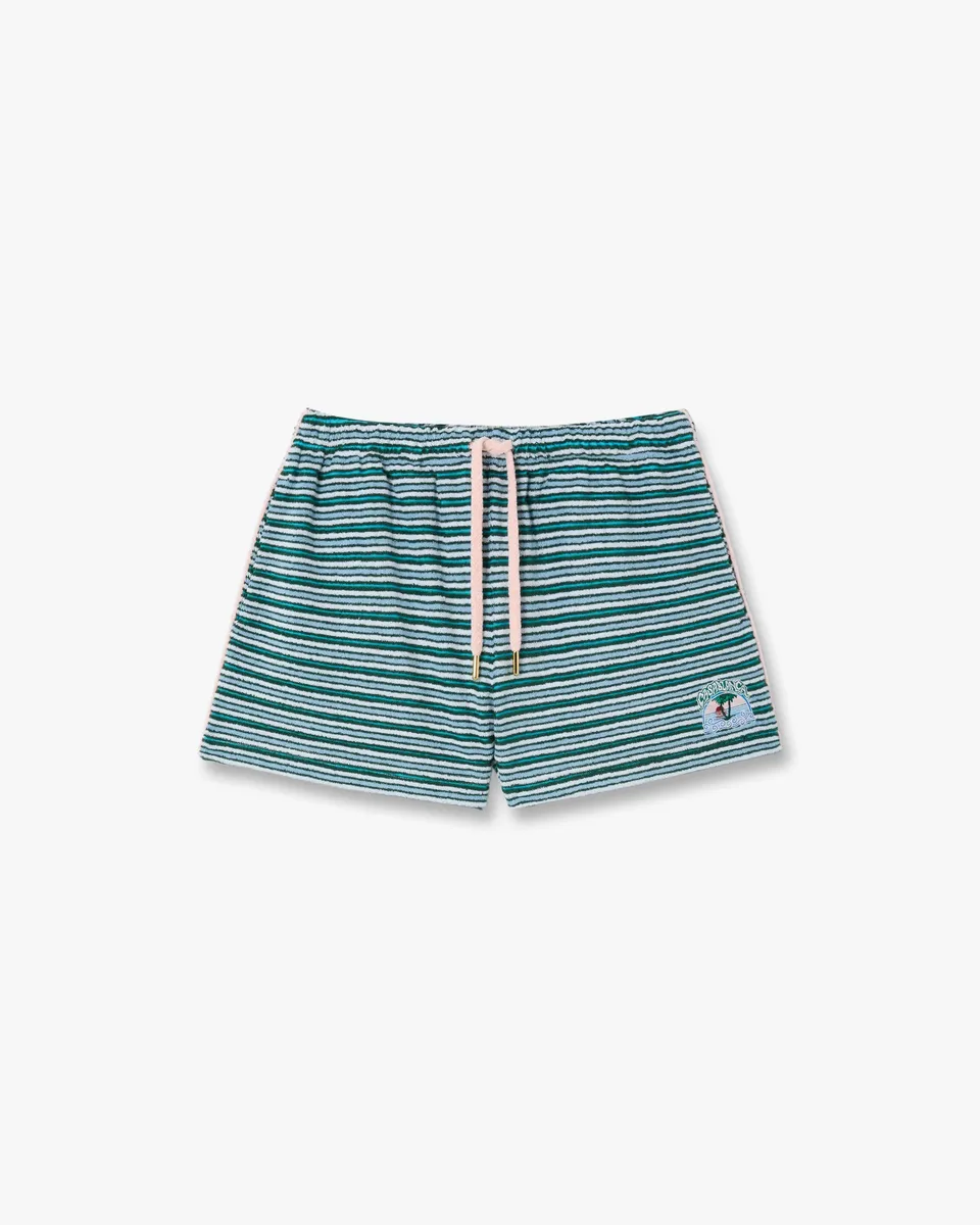 Casablanca Palm Tree shorts spugna verde rilassati