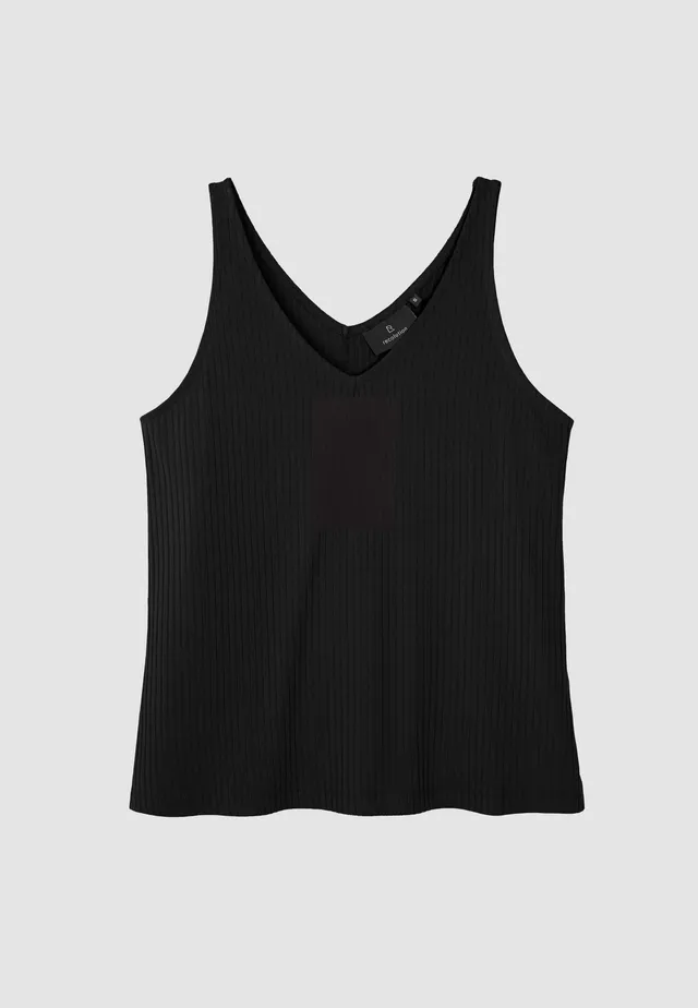 Recolution Tonina top nero scollo a V viscosa