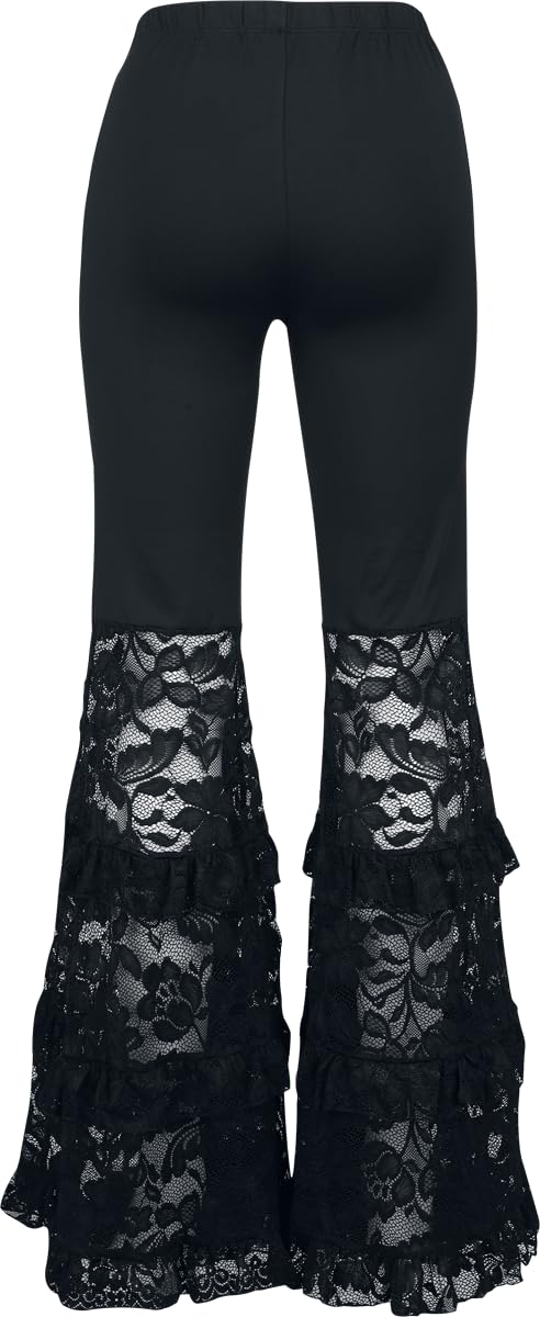 Gothicana by EMP Dark Romance pantaloni donna neri taglia S gotici