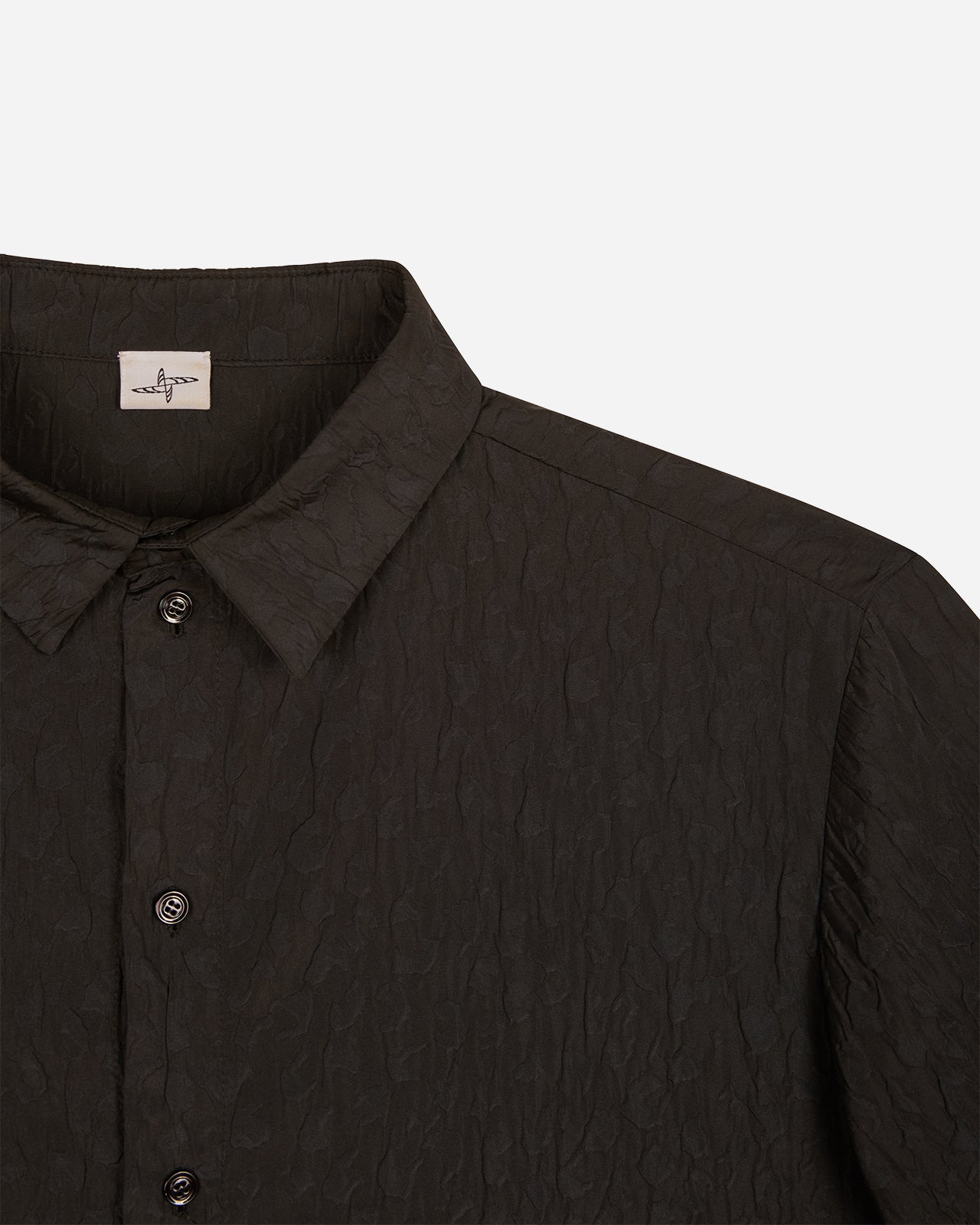 Noskra Dragon-Skin Camicia nera oversize madreperla