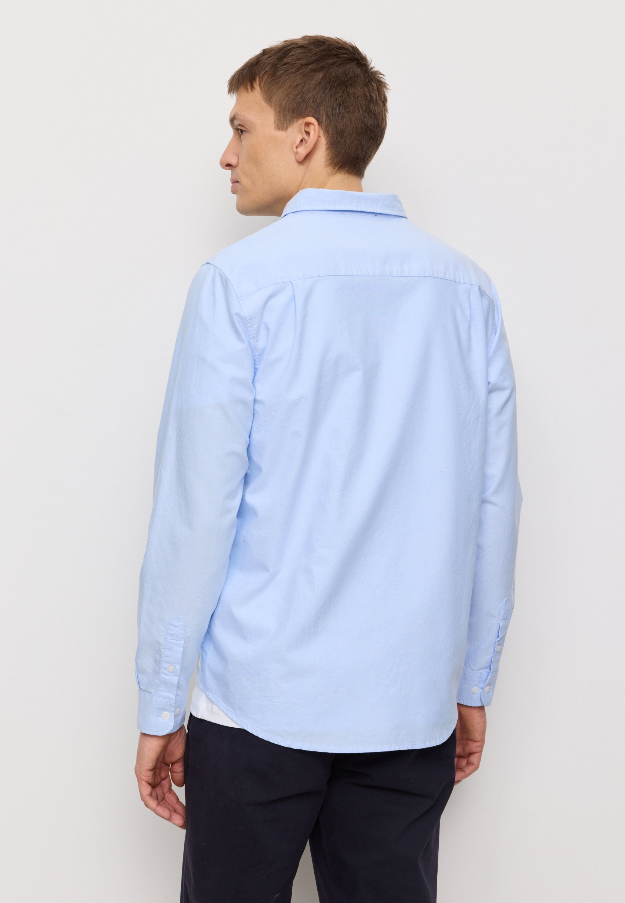 Recolution Spruce camicia uomo blu cotone bio