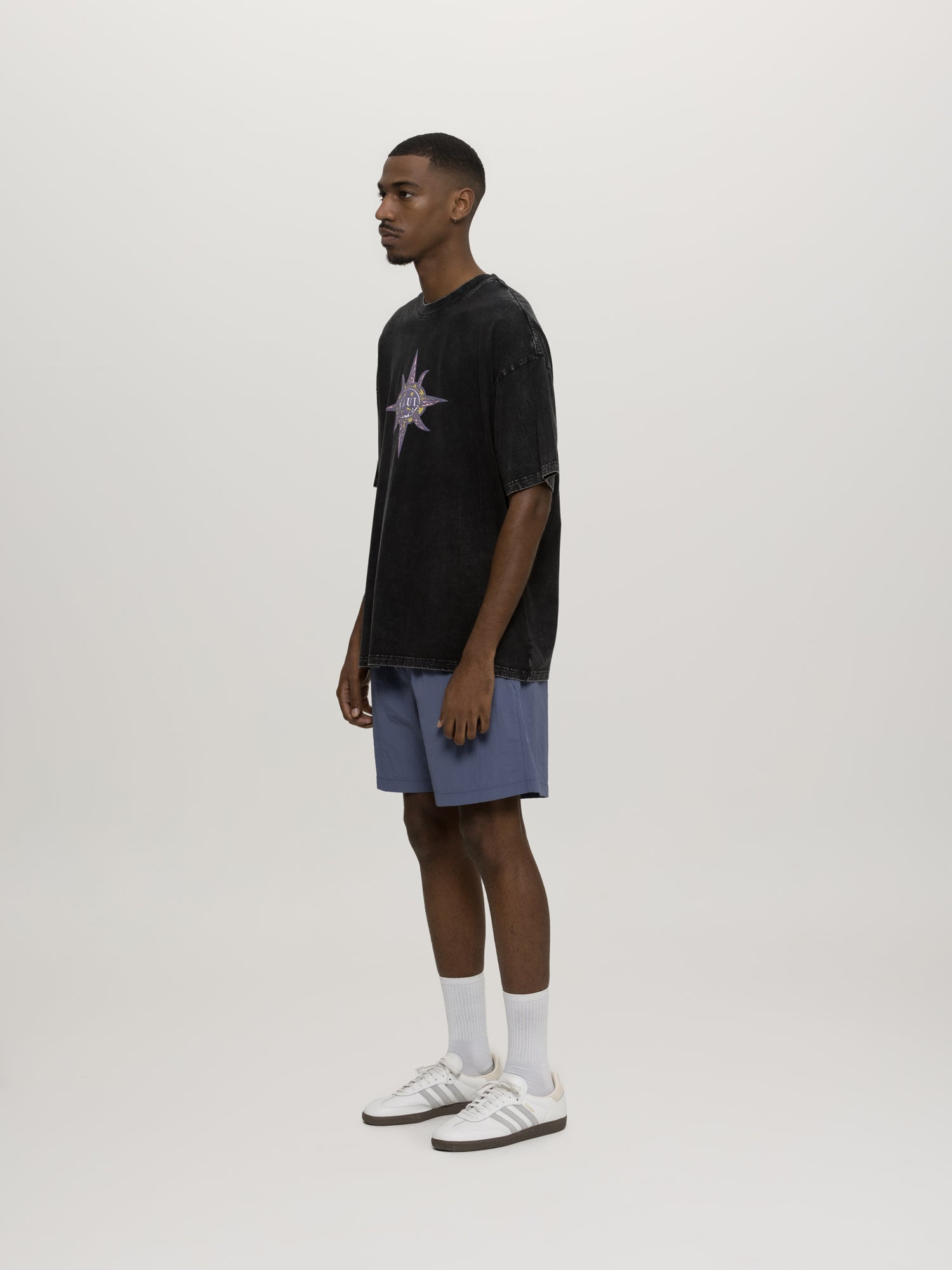 Maui and Sons Tribal Mineral Wash t-shirt nera cotone