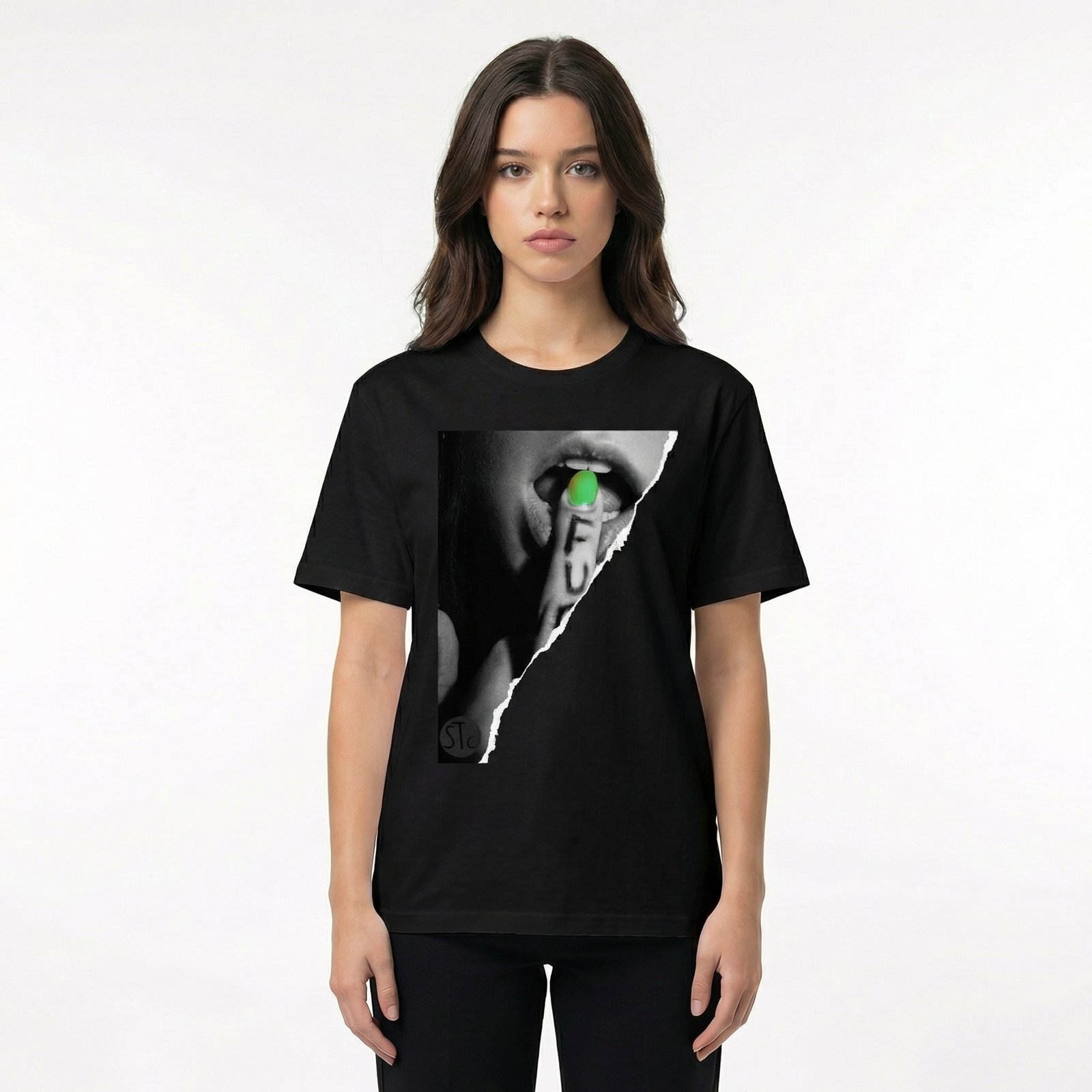 Seetees No Black And White Fuxx maglietta grafica singola