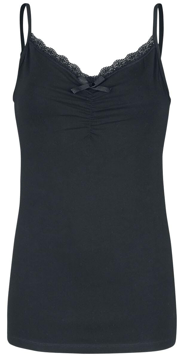 Gothicana by EMP Top Nero Pizzo Collo S Gotico