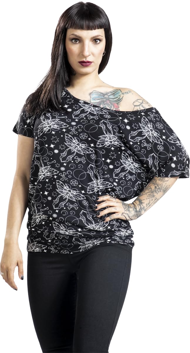 Gothicana by EMP T-Shirt Nero Stampa Totale Donna