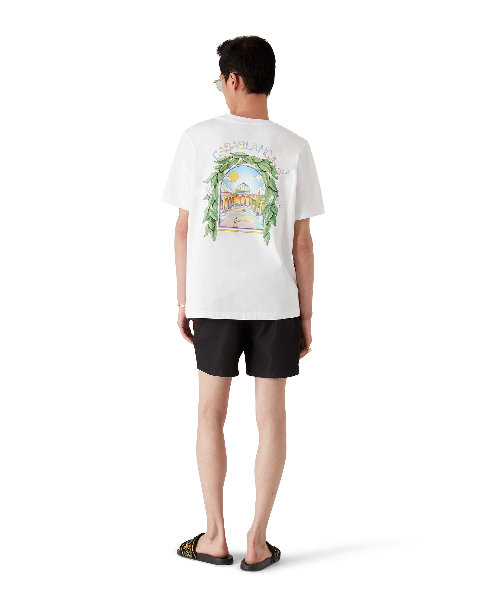Casablanca L'Arche De Tennis t-shirt bianca cotone