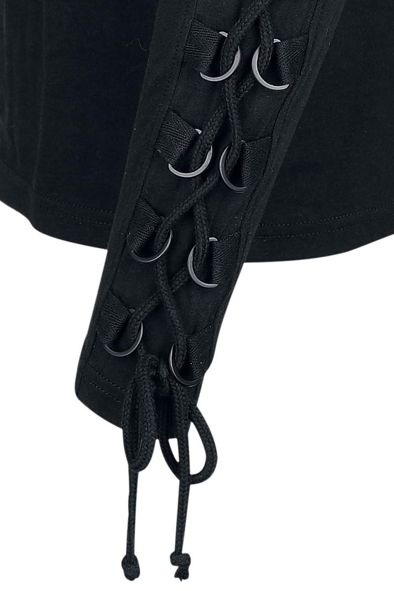 Gothicana by EMP Camicia Nera Allacciata maniche lunghe