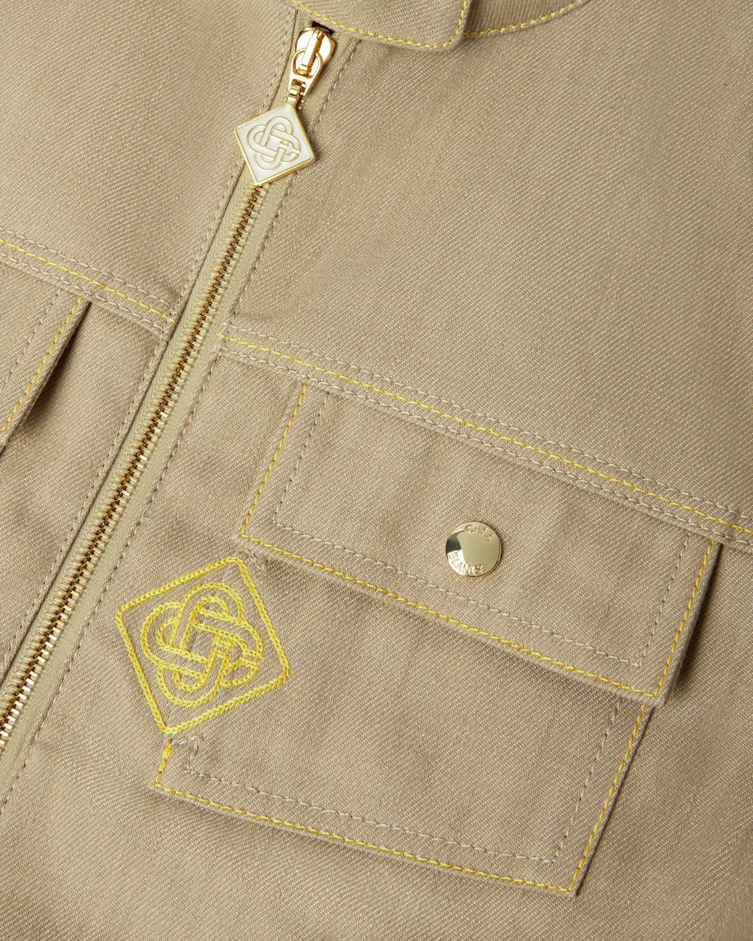 Casablanca Beige Desert Canvas giacca denim beige cotone