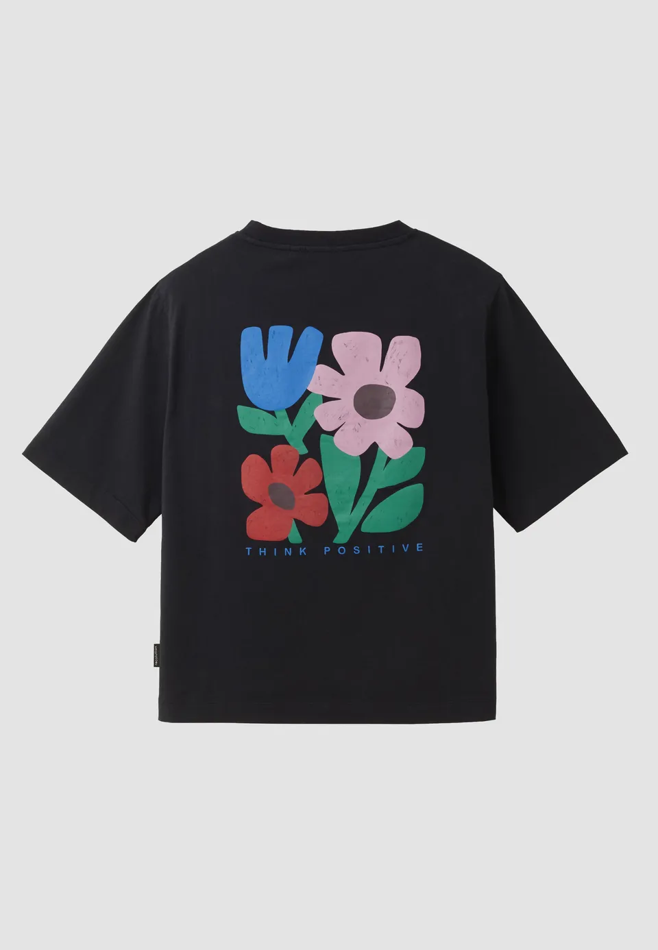 Recolution Azolla Think Positive t-shirt nera cotone bio