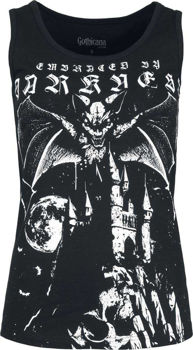 Gothicana by EMP top nero taglia XXL pipistrello
