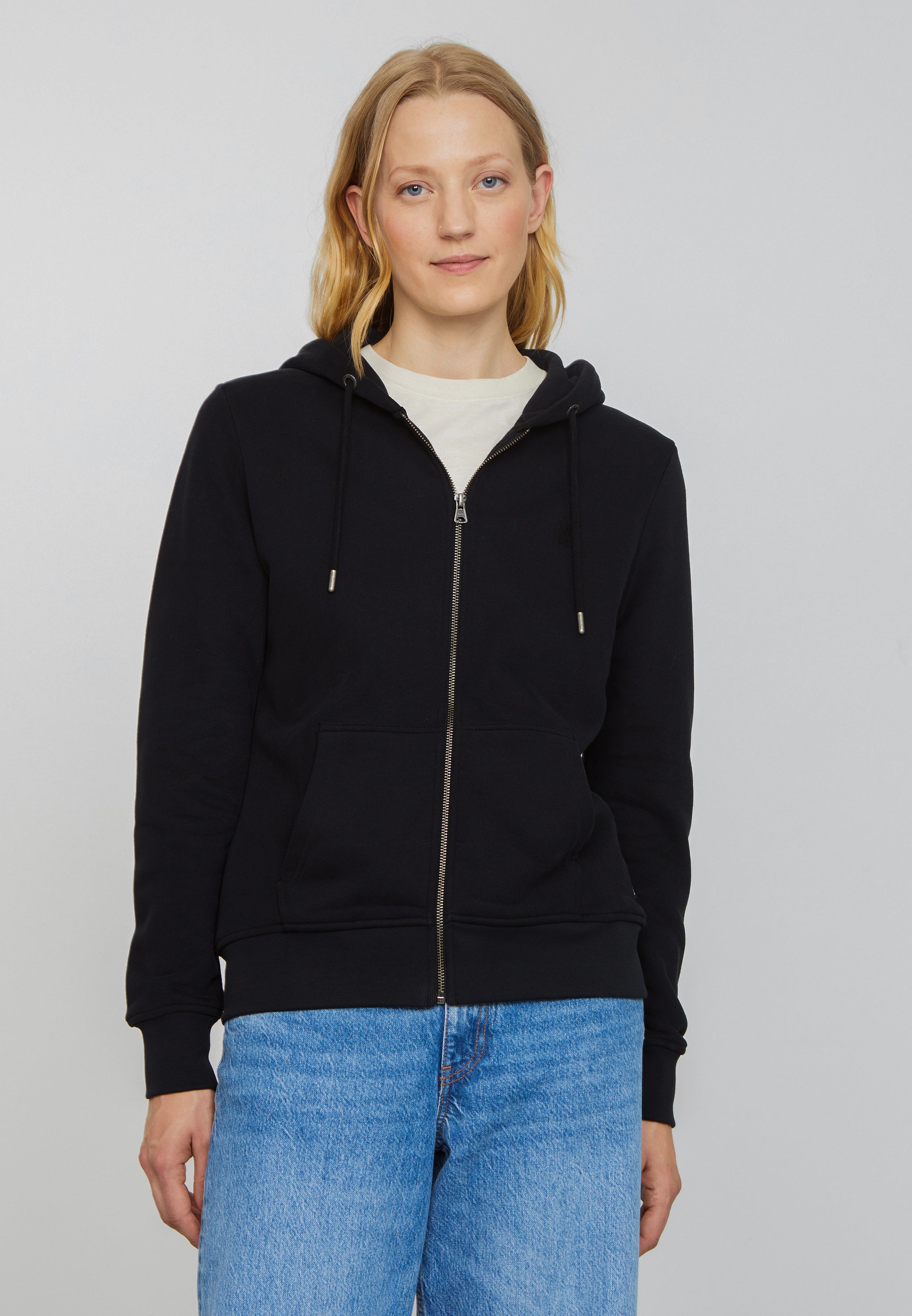 Recolution Dahlia felpa zip nero cotone bio
