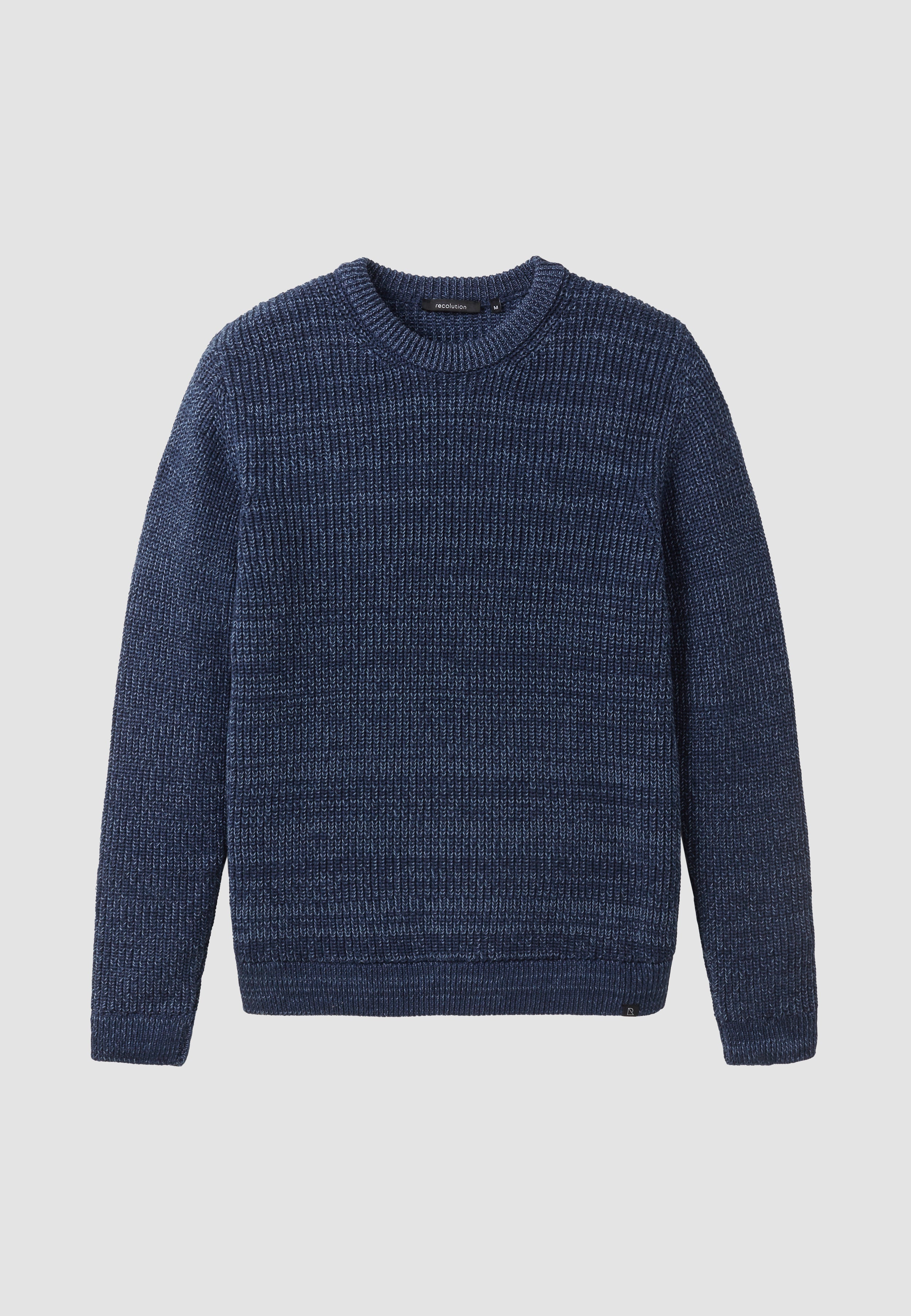 Recolution CRESS maglione blu cotone bio melange