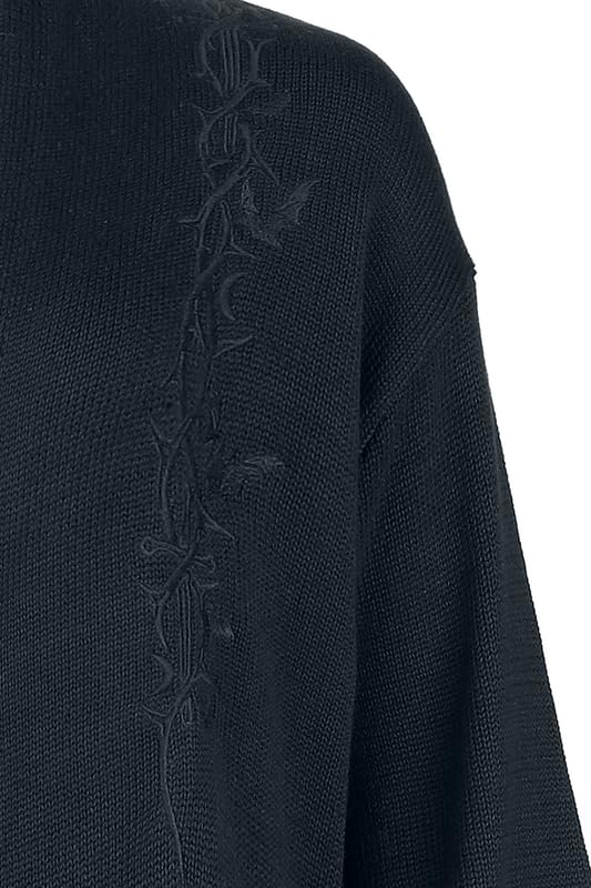 Gothicana by EMP Cardigan Nero Ricamo Collo Scialle Taglia L