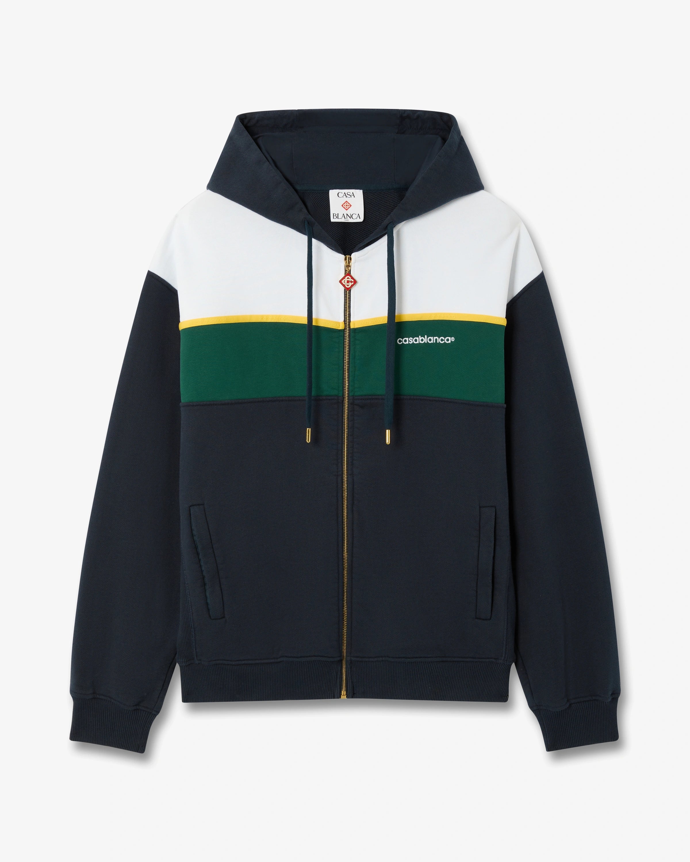 Casablanca Felpa con Zip Blu Verde Cotone Uomo