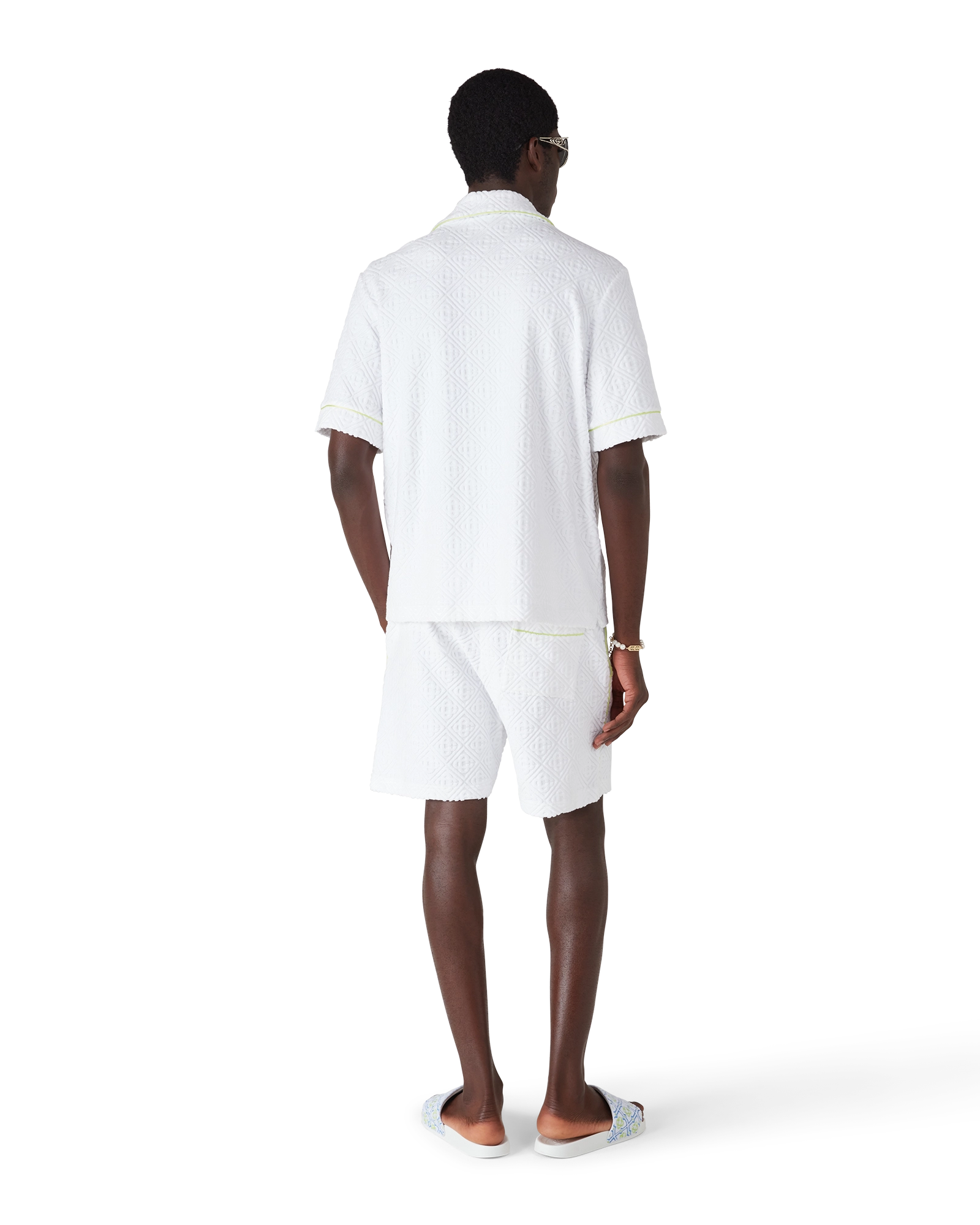 Casablanca shorts uomo bianchi spugna monogram