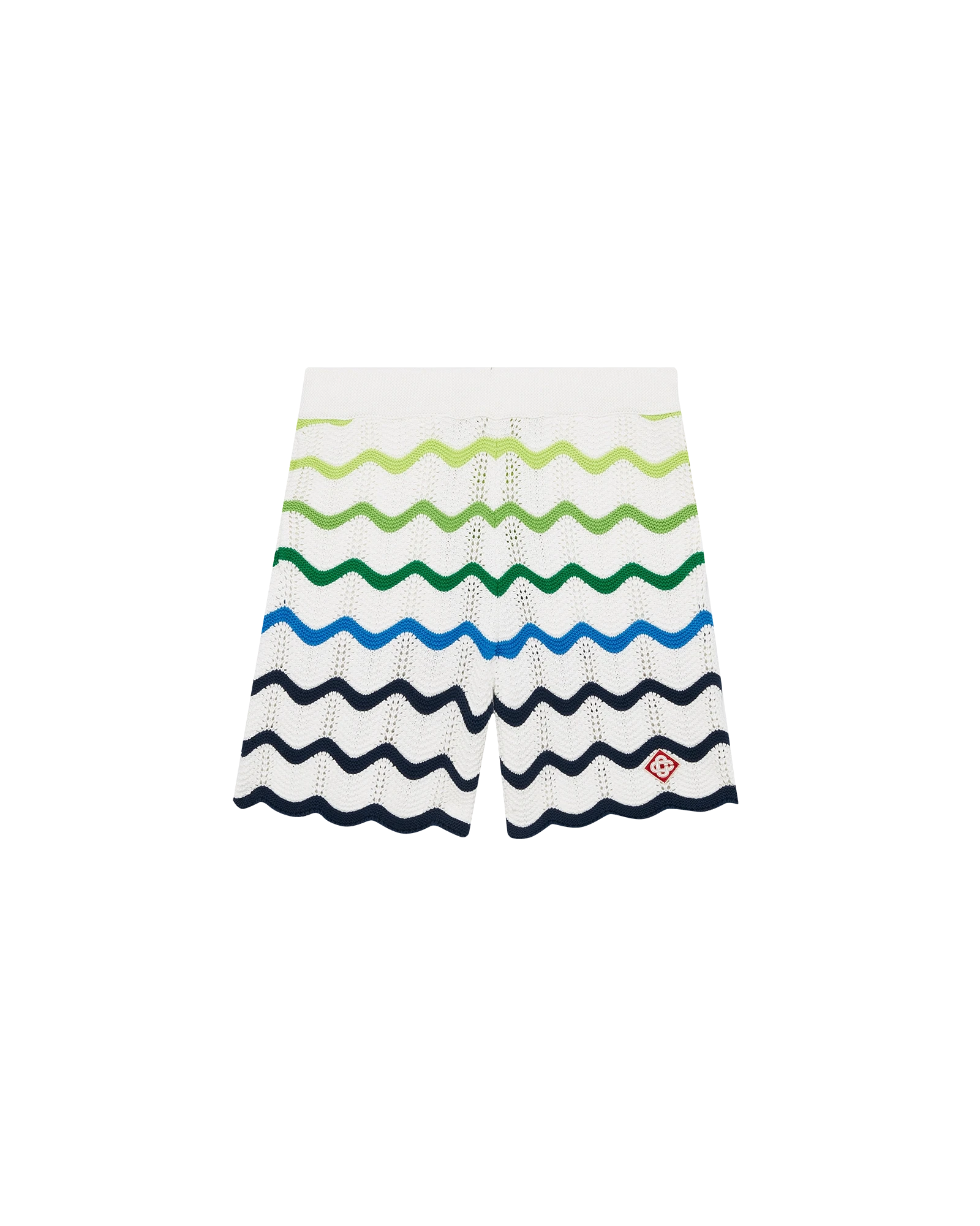 Casablanca Wave Knit shorts cotone verde bianco