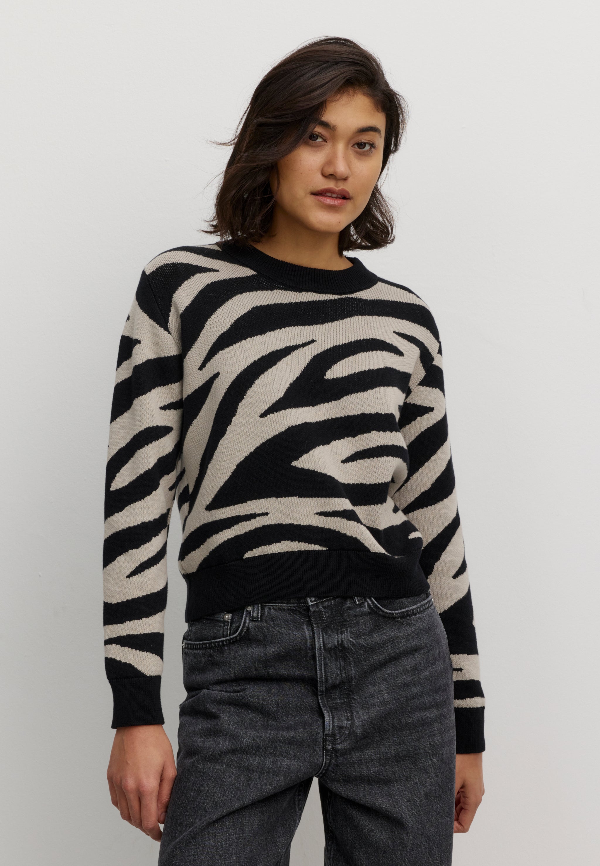 Recolution Pistia Zebra pullover nero jacquard
