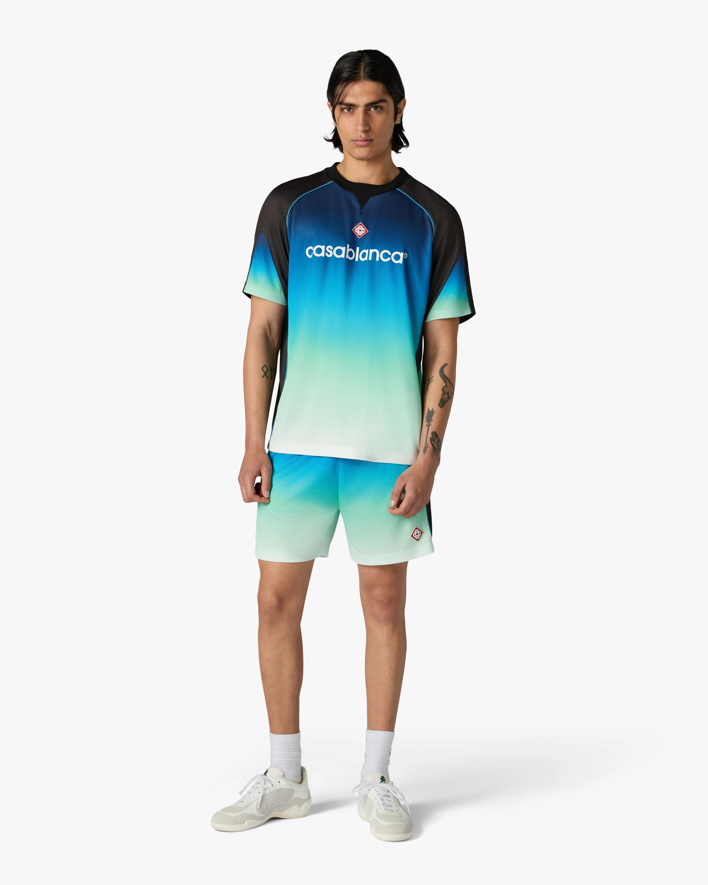 Casablanca Football maglia calcio sfumata blu verde taglia M