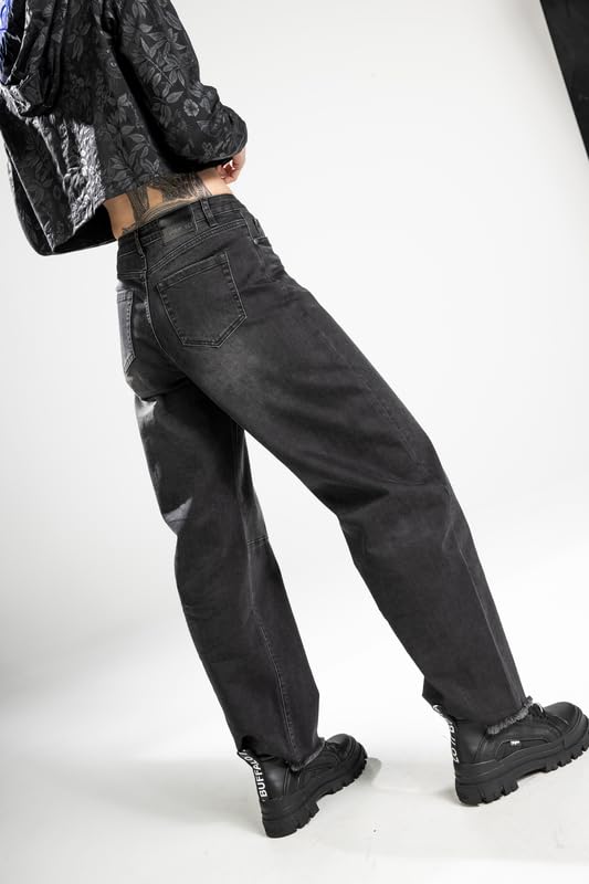 Gothicana by EMP Jeans Neri Barrel Fit 29W/32L corporate goth