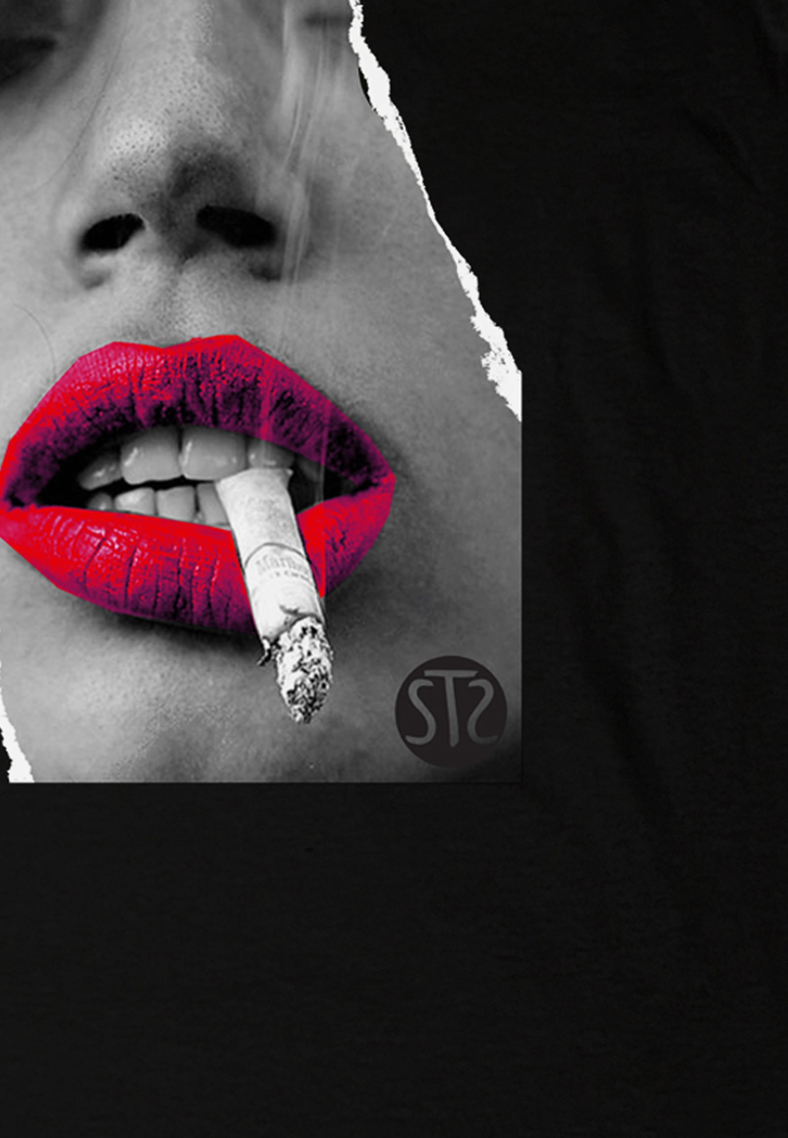 Seetees No Black And White Cigarette maglietta manica corta