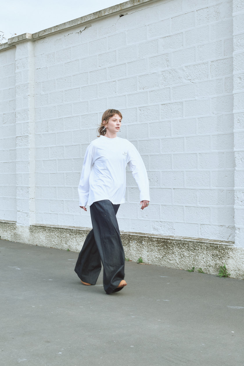 Noskra Longsleeve Logo T-Shirt White maglietta cotone