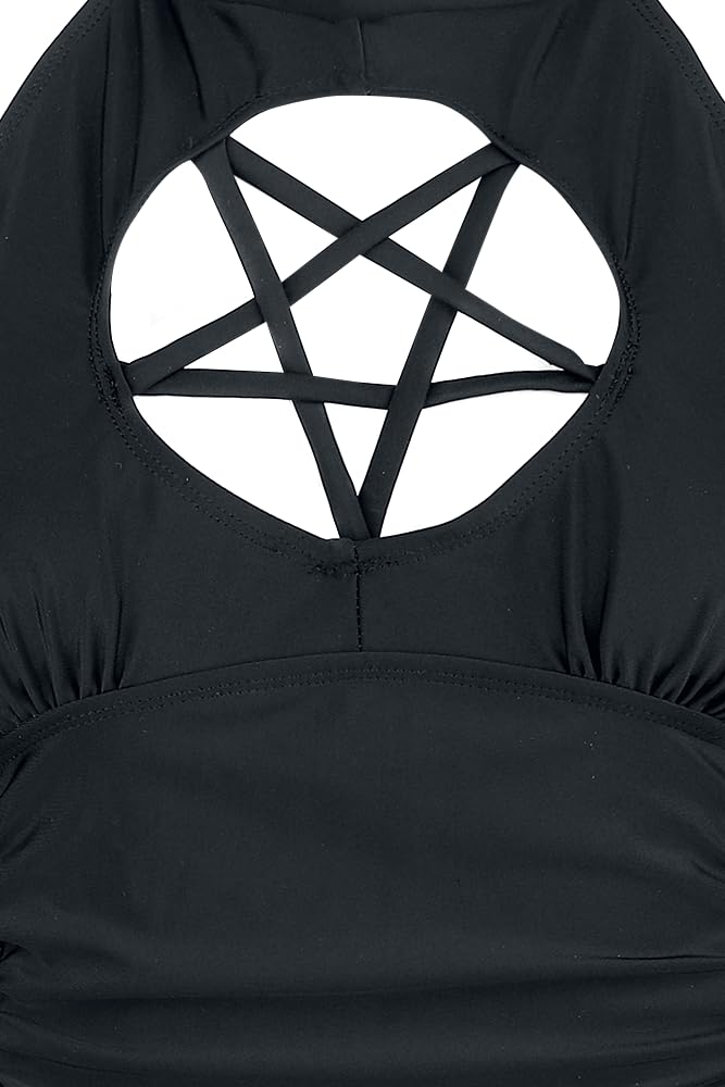 Gothicana by EMP Costume da Bagno Nero con Pentacolo