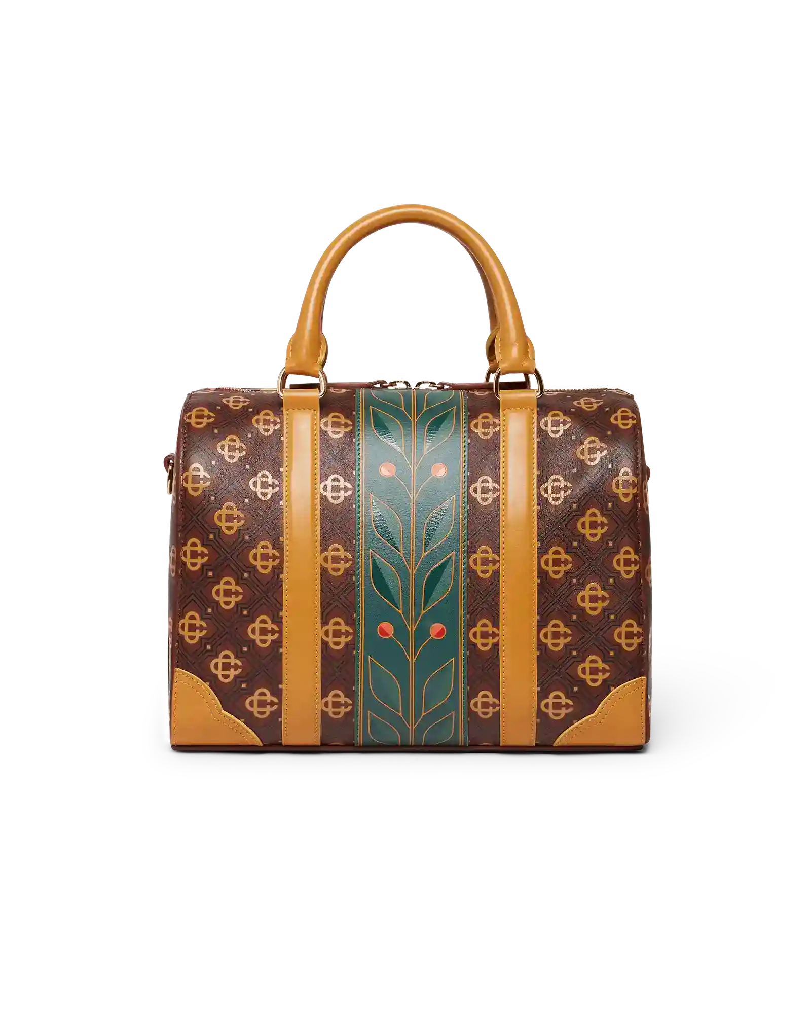 Casablanca Mini Monogram borsone pelle marrone