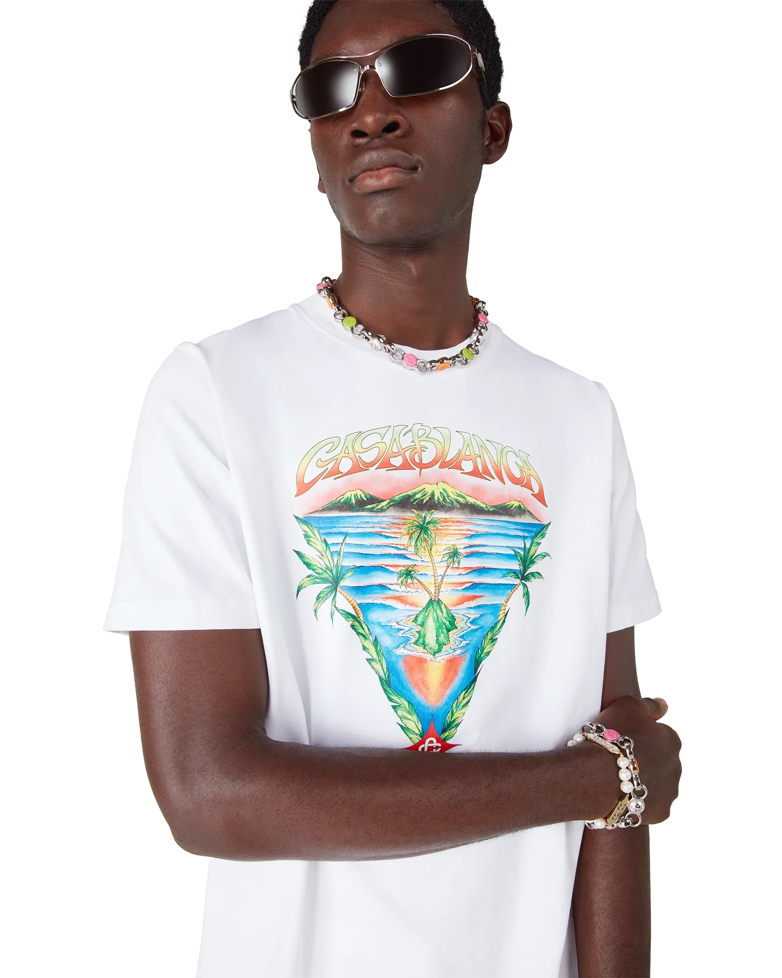 Casablanca Innocence Triangle Short Sleeve T-Shirt t-shirt bianca