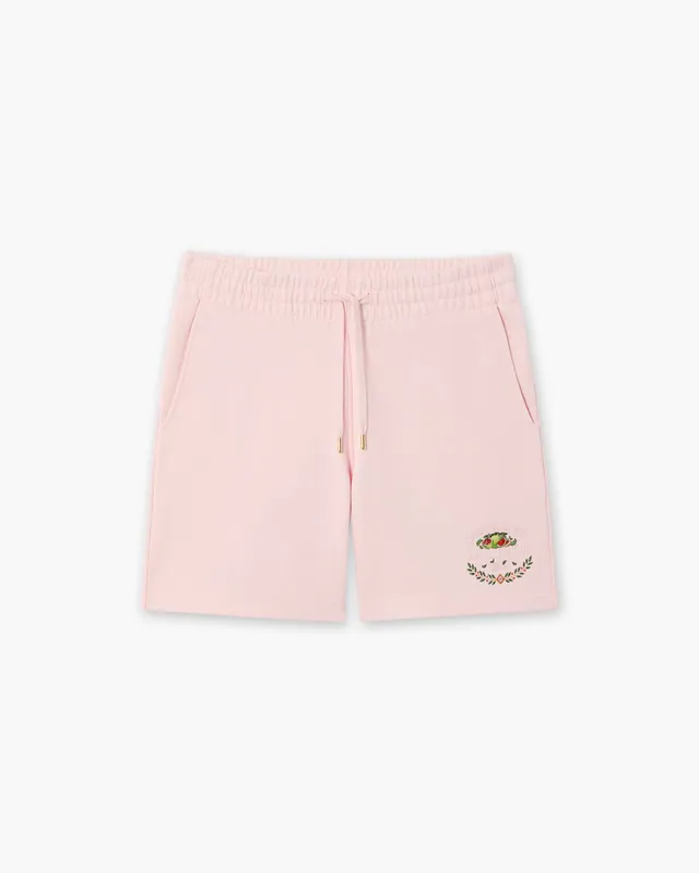 Casablanca Laduree shorts donna rosa cotone ricamato