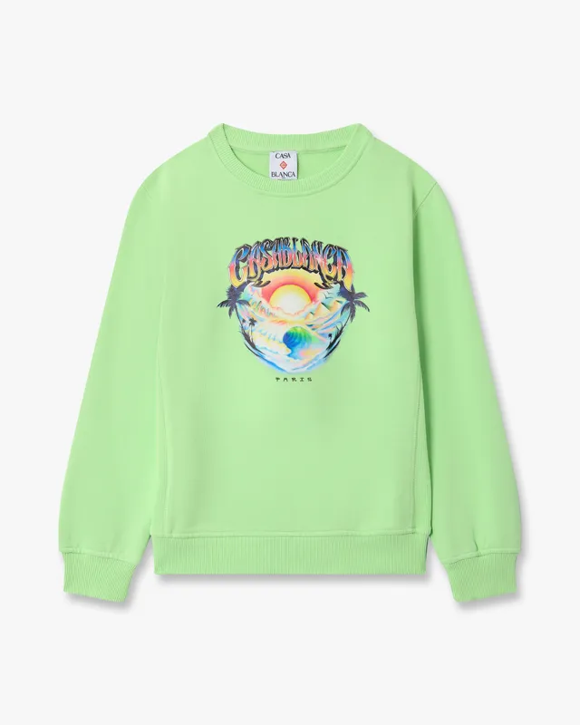 Casablanca Airspray Felpa verde 7-8 anni in cotone organico