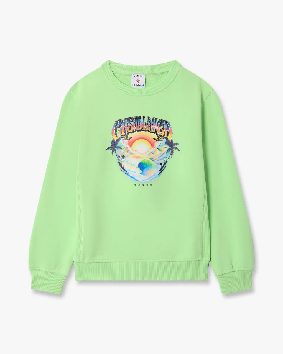 Casablanca Airspray Felpa verde 7-8 anni in cotone organico