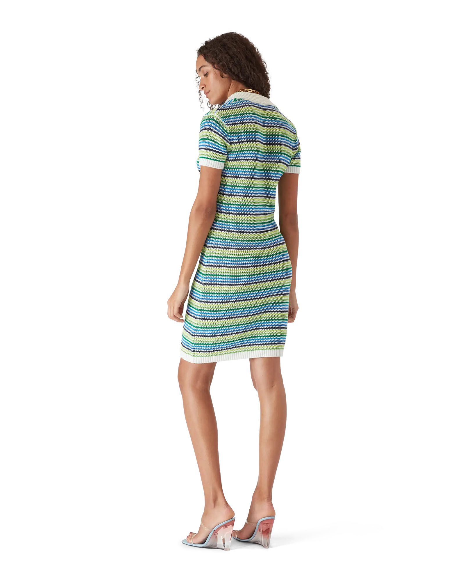 Casablanca Stripe abito midi verde cotone maglia