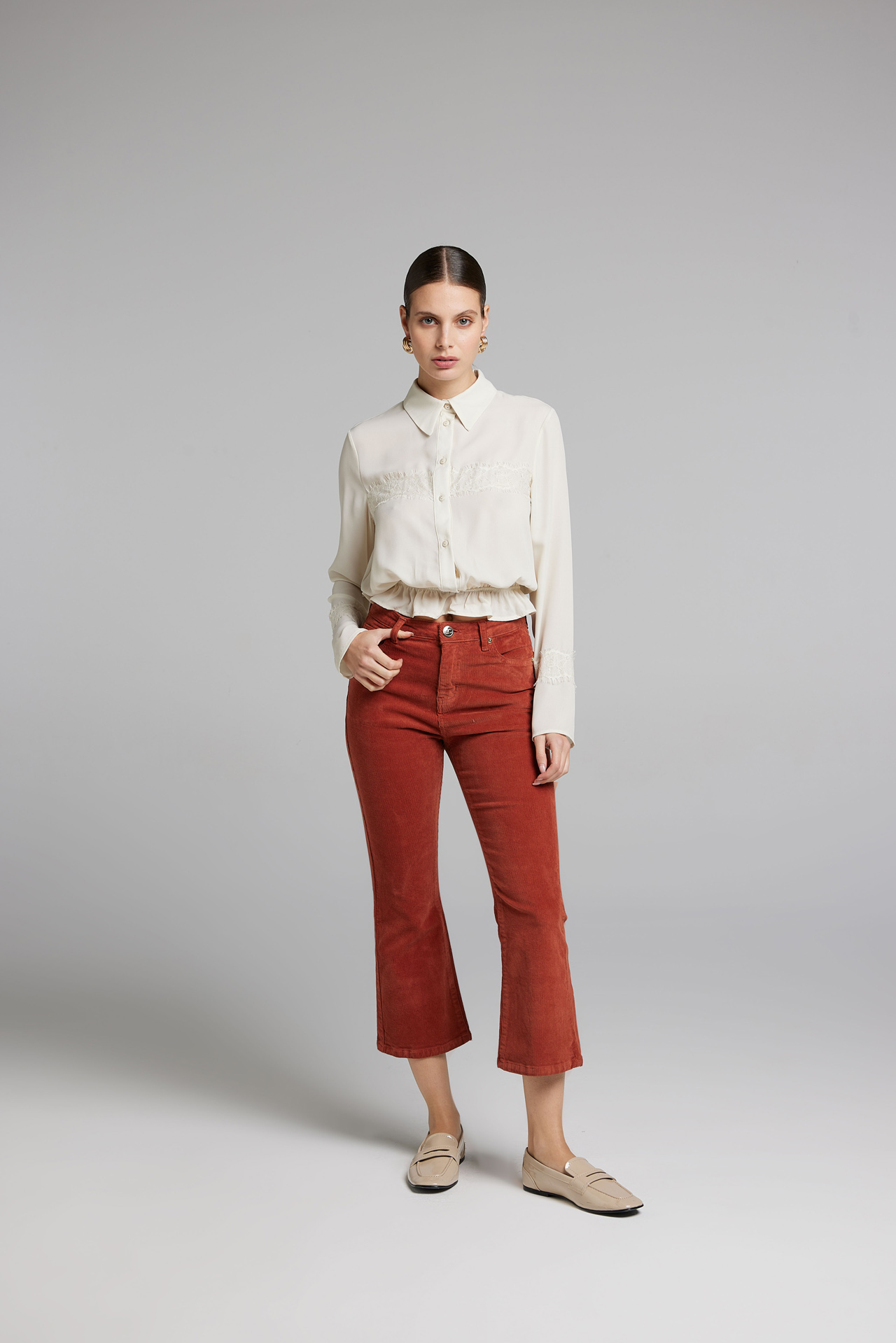 Sarah Chole Doppia Georgette camicia taglia unica