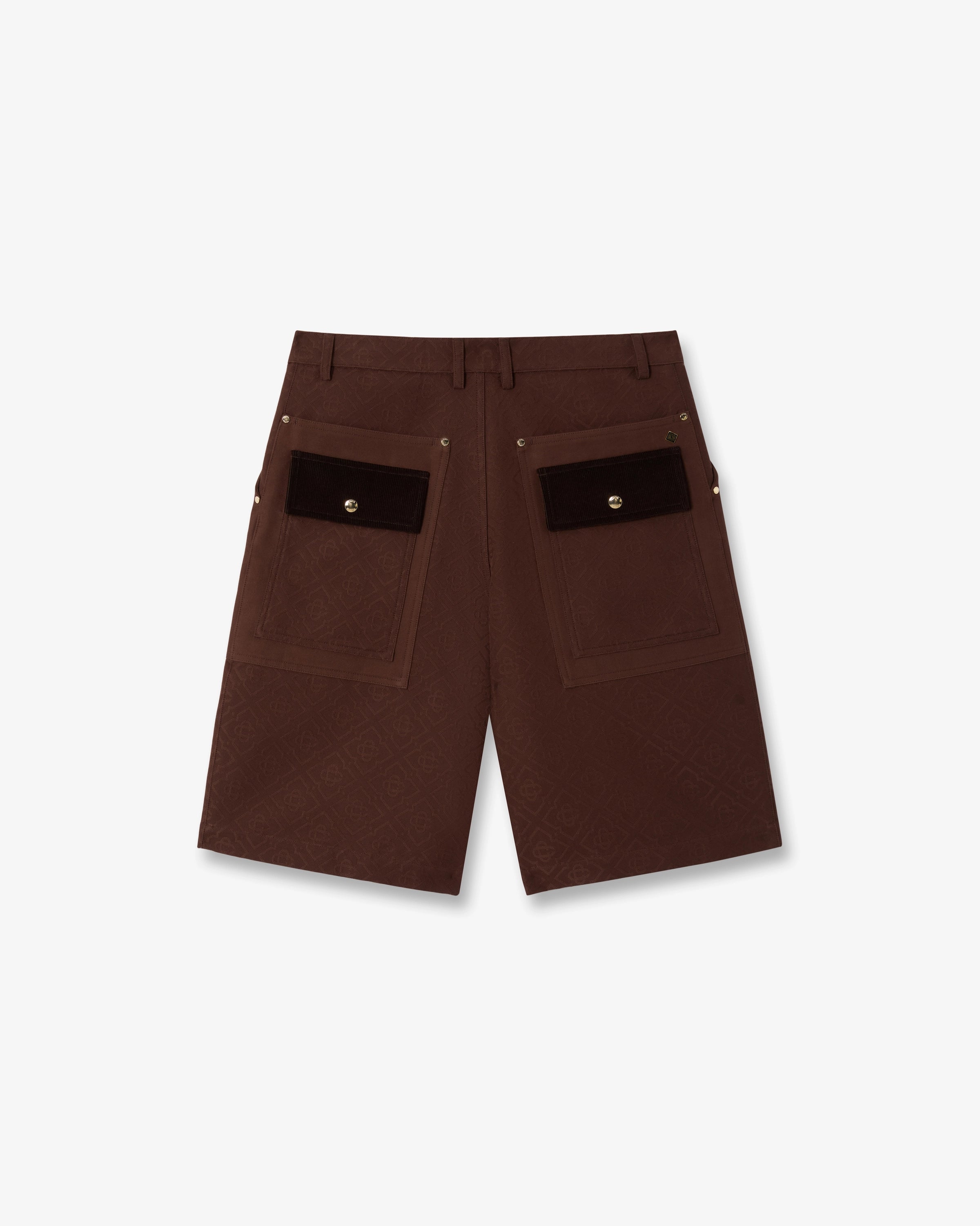 Casablanca Monogram Shorts Cargo Marroni Cotone