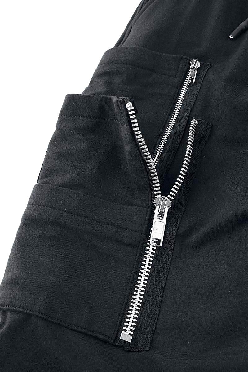 Gothicana by EMP pantaloni cargo neri con coulisse uomo
