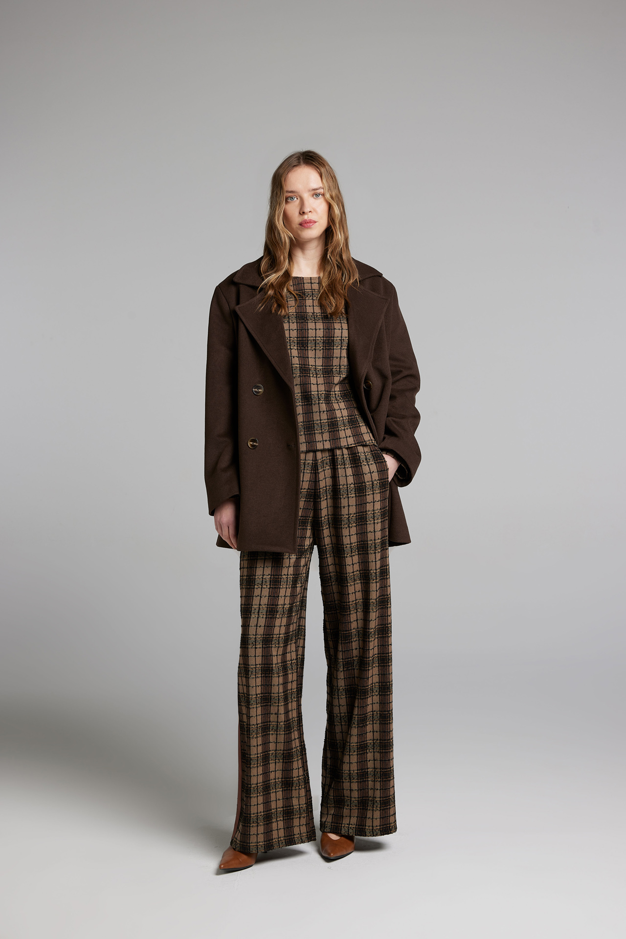 Sarah Chole 28078 Bouclé pantaloni fantasia quadri