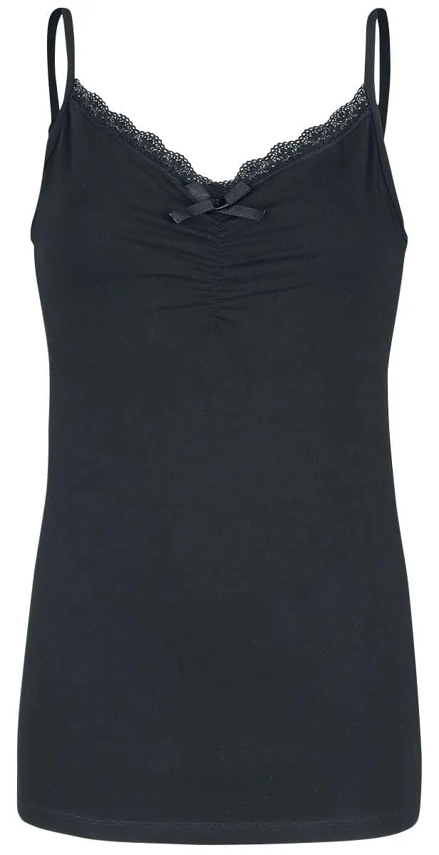 Gothicana by EMP Top Nero Pizzo Collo S Gotico