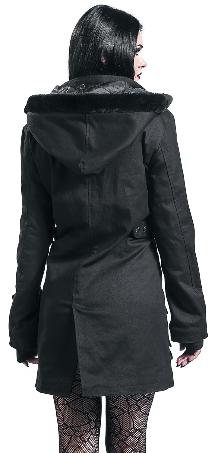 Gothicana by EMP Parka donna nero con rivetti taglia S