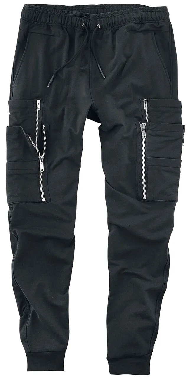 Gothicana by EMP pantaloni cargo neri con coulisse uomo
