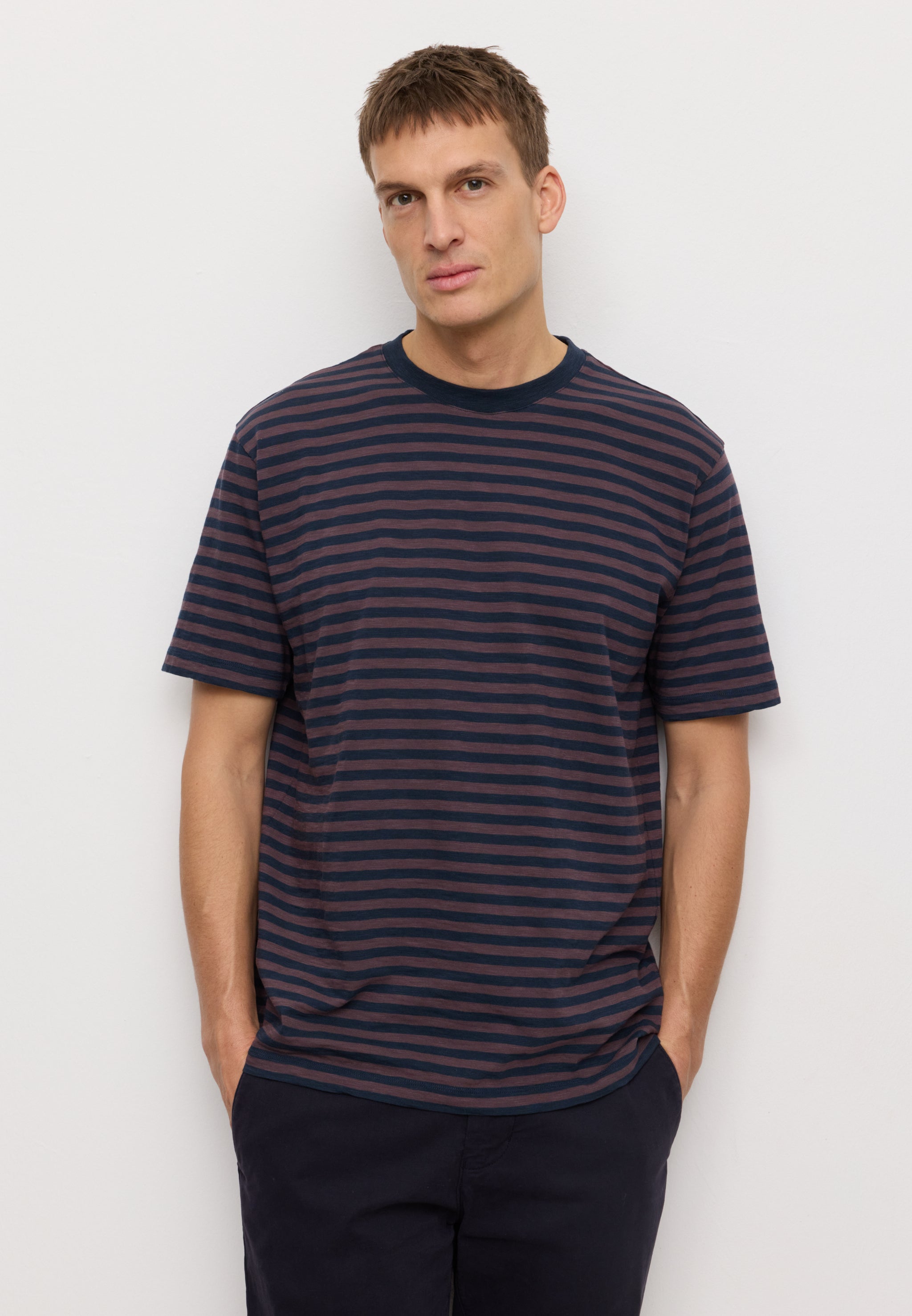 Recolution Delonix Stripes t-shirt uomo uva cotone bio