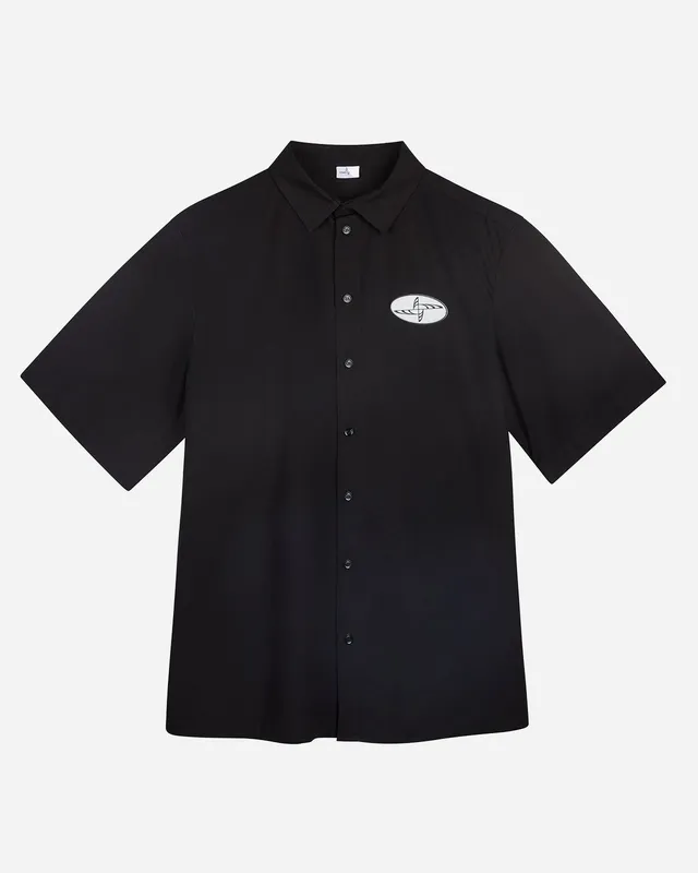 Noskra Logo Shirt Black camicia nera cotone