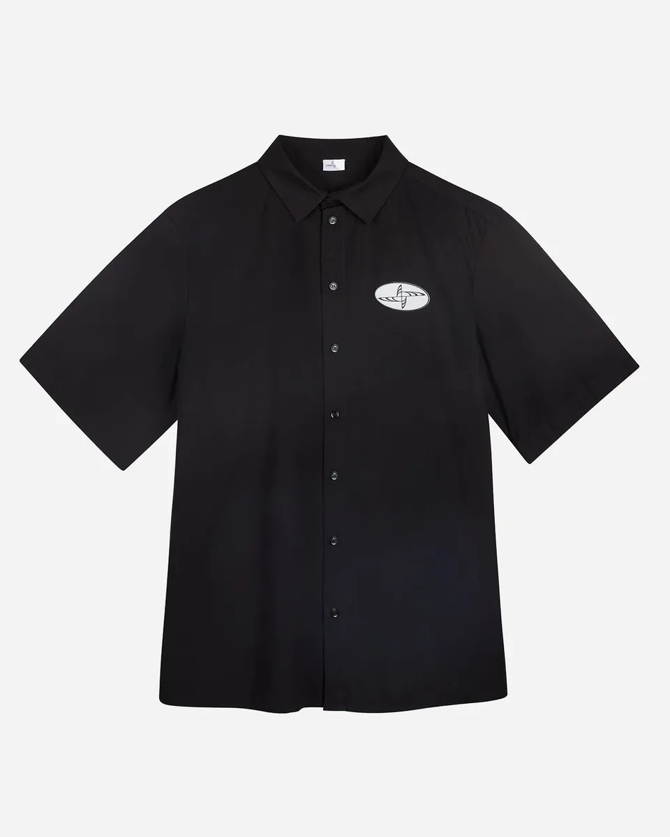 Noskra Logo Shirt Black camicia nera cotone