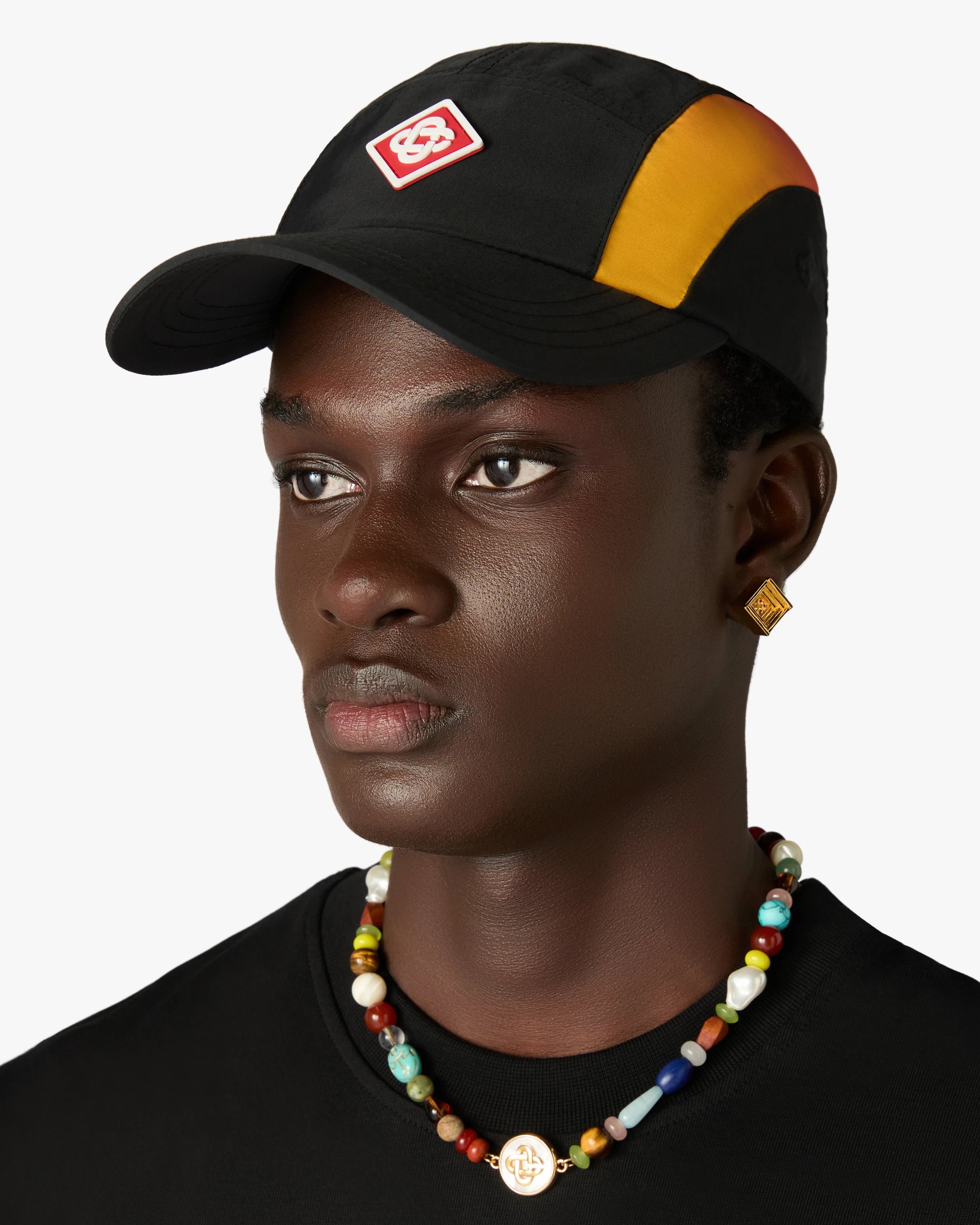 Casablanca Gradient Panel cappellino nylon arancio nero taglia unica