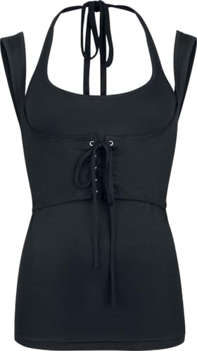 Gothicana by EMP Top Corto Nero all'Americana top donna nero