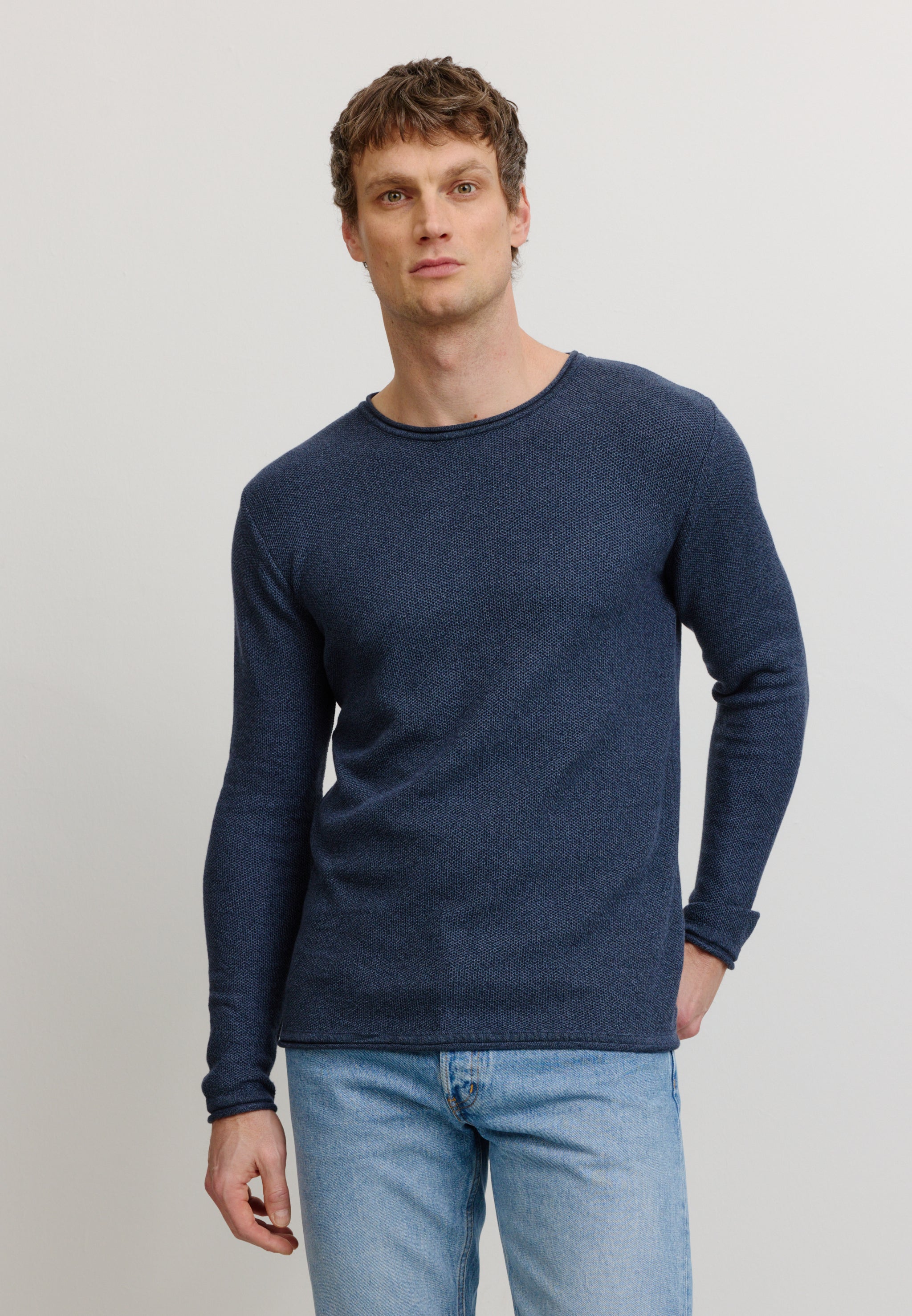 Recolution Eukalyptus maglione uomo blu cotone bio