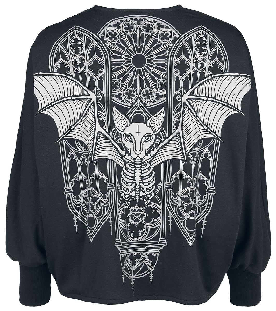 Gothicana by EMP Cardigan Nero Maniche a Pipistrello Donna