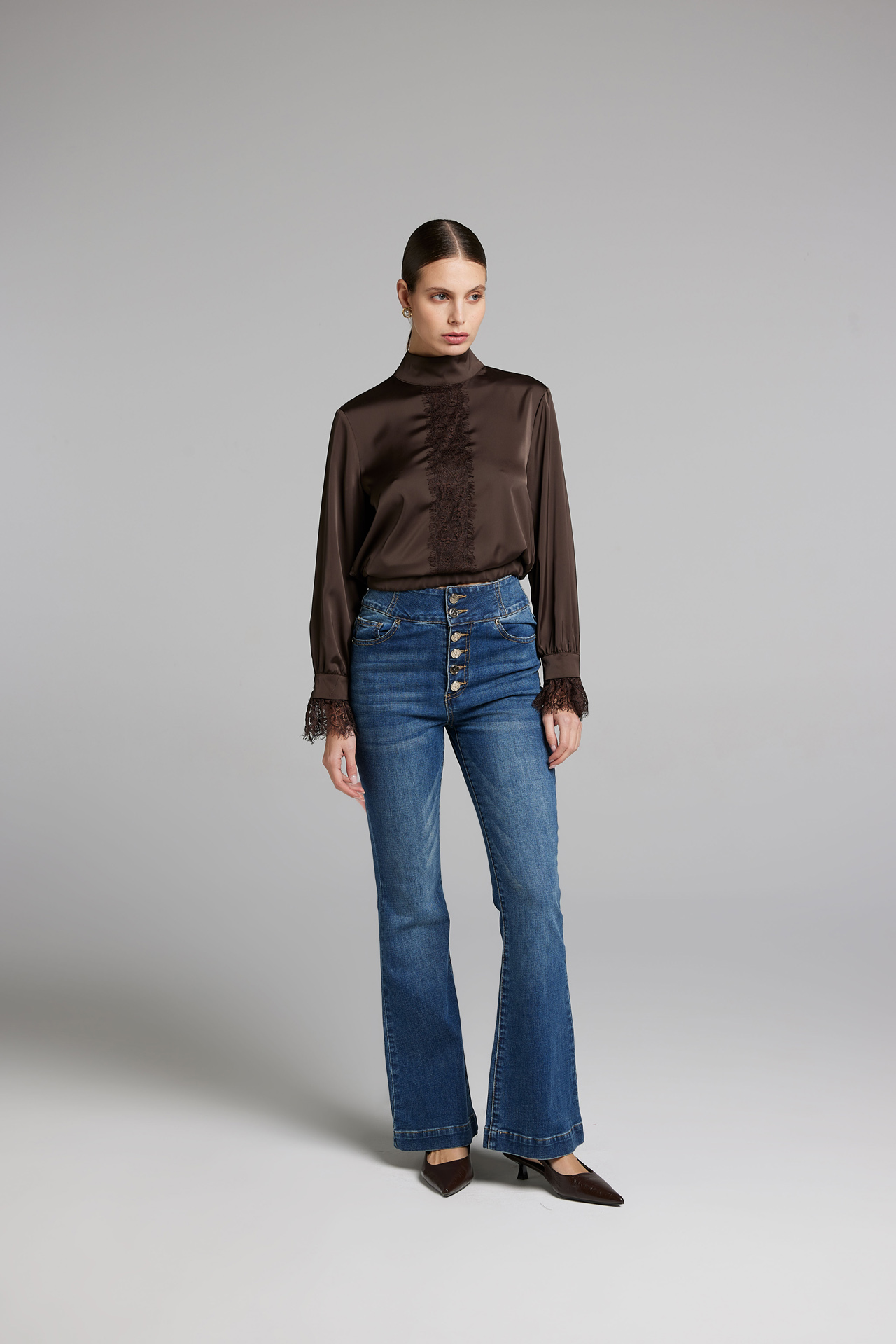Sarah Chole Casacca Raso T.U. con Ricamo Polsi